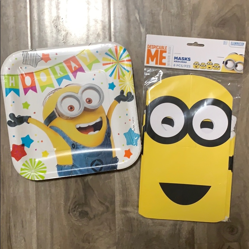 Minion party Plates and masks